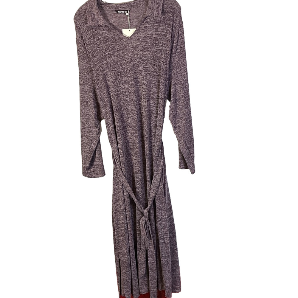 BloomChic Long Sleeve Purple Maxi Dress With Pockets Size 18-20